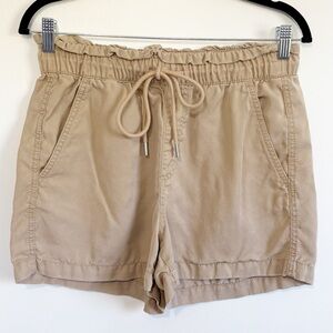 LOFT High Waist Shorts Tie Front Tan Small